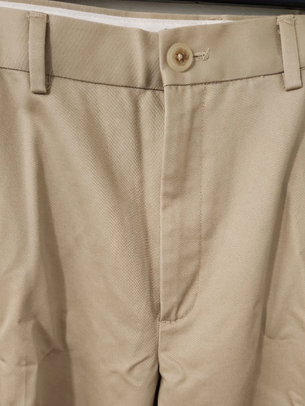 Haggar Men's Tan Flat-Front Chinos